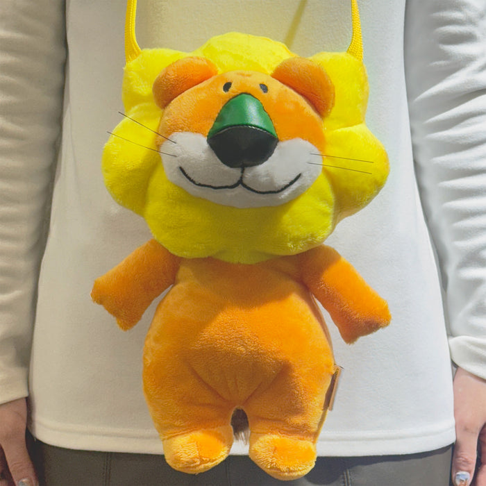たべっ子どうぶつ 実写ぬいぐるみファスナーポーチ らいおん